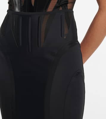 Minifalda con panel de malla | Mugler