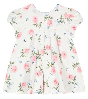 Bebé - vestido de algodón con estampado de rosas | Monnalisa