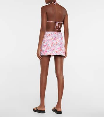 Floral high-rise wrap miniskirt | Reina Olga