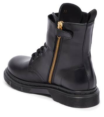 Logo leather ankle boots | Balmain Kids