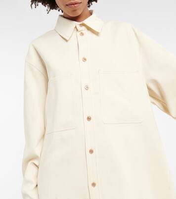 Chemise oversize en coton et laine mélangés | Lemaire