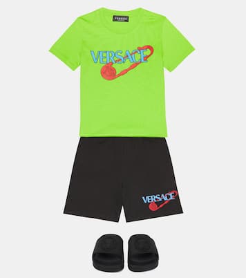 Shorts aus Baumwoll-Jersey | Versace Kids