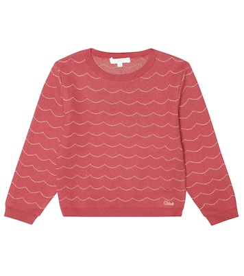 Pullover in maglia lamé di misto cotone | Chloé Kids