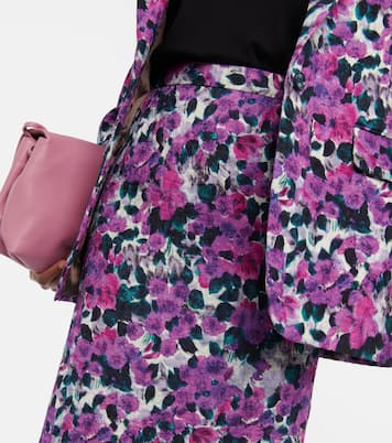 Jupe midi embossée à fleurs | Dries Van Noten