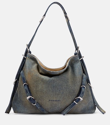 Borsa a spalla Voyou Medium in denim | Givenchy