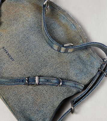 Borsa a spalla Voyou Medium in denim | Givenchy