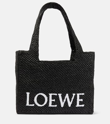 Tote Medium Paula's Ibiza de rafia con logo | Loewe
