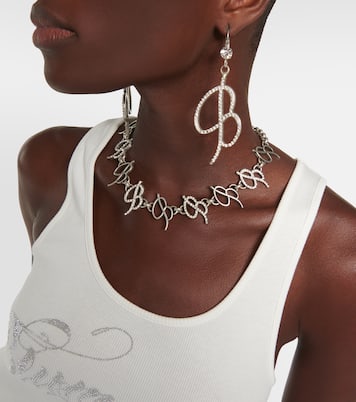 Orecchini con logo e cristalli | Blumarine