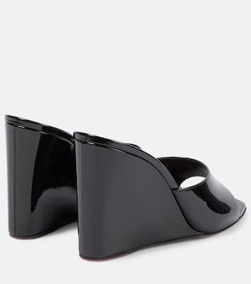 Wedge-Pantoletten Lupita aus Lackleder | Amina Muaddi
