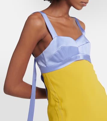 Abito midi in raso e cady | Victoria Beckham