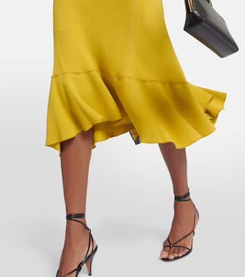 Abito midi in raso e cady | Victoria Beckham