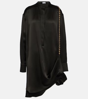 Verziertes Hemdblusenkleid aus Seidensatin | Loewe