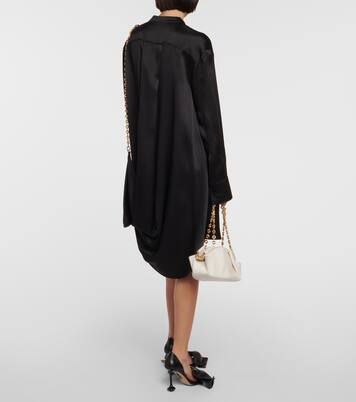 Verziertes Hemdblusenkleid aus Seidensatin | Loewe