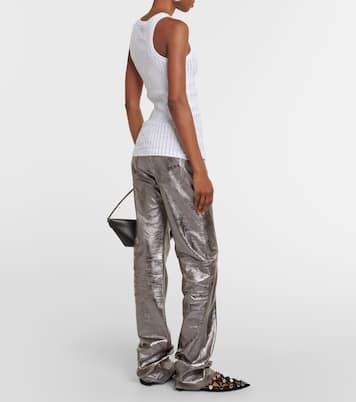 Tank top in cotone con cristalli | The Attico