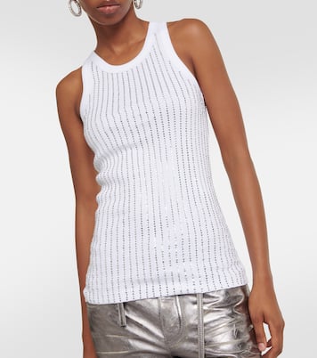 Tank top in cotone con cristalli | The Attico
