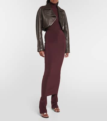 Giacca biker cropped in pelle | Alaïa