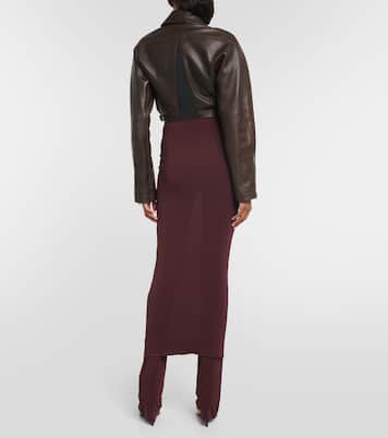 Giacca biker cropped in pelle | Alaïa