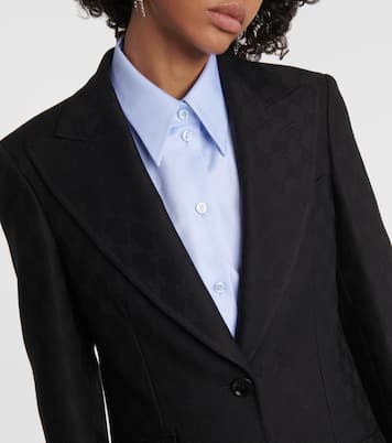 Blazer de lana con GG en jacquard | Gucci