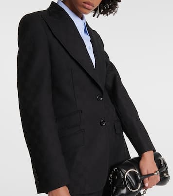 Blazer de lana con GG en jacquard | Gucci
