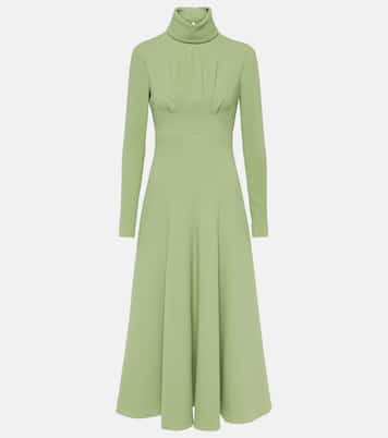 Vestido midi Oakley de crepé plisado | Emilia Wickstead