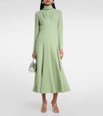 Vestido midi Oakley de crepé plisado | Emilia Wickstead