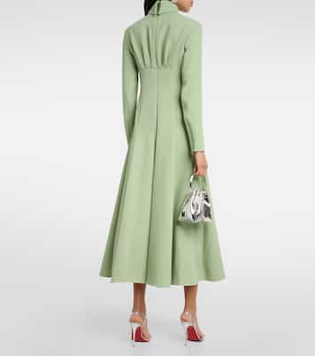 Vestido midi Oakley de crepé plisado | Emilia Wickstead