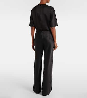 Pantaloni regular in raso a vita alta | Vince