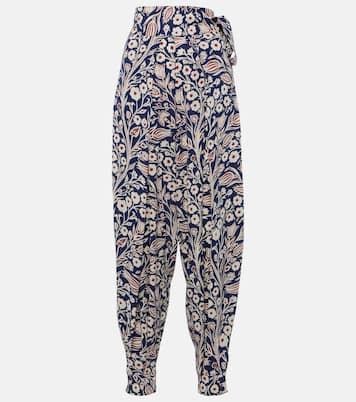 Pantalon tapered imprimé en soie | Loro Piana