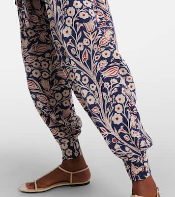 Pantalon tapered imprimé en soie | Loro Piana