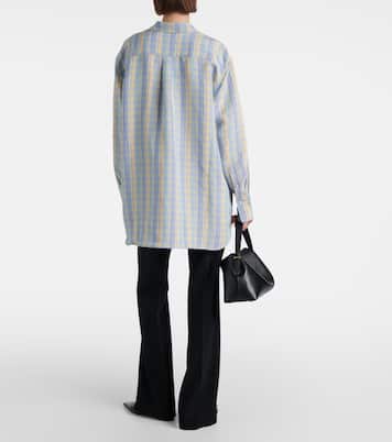 Checked oversized linen-blend shirt | Toteme