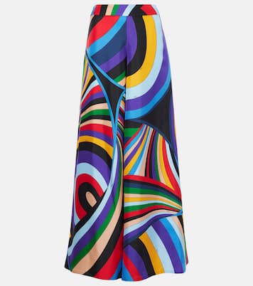 Pantaloni a gamba larga Iride in twill di seta | Pucci