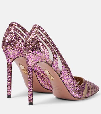 Salones The Spy 105 de malla con glitter | Aquazzura