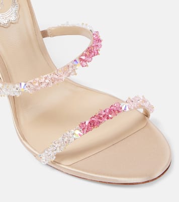 Sandalen Cinderella aus Leder mit Kristallen | Rene Caovilla