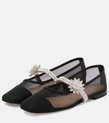 Verzierte Ballerinas Crystal Flower aus Mesh | Mach & Mach