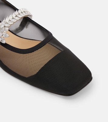 Verzierte Ballerinas Crystal Flower aus Mesh | Mach & Mach