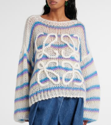 Pullover Anagram in misto mohair a righe | Loewe