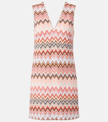 Vestido corto de mezcla de algodón en zigzag | Missoni