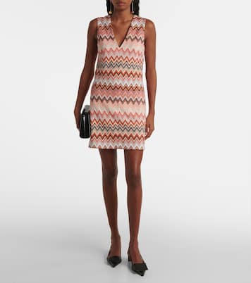 Vestido corto de mezcla de algodón en zigzag | Missoni