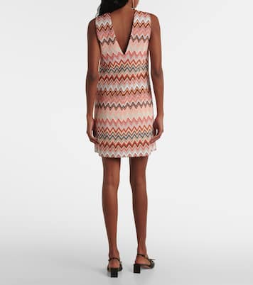 Vestido corto de mezcla de algodón en zigzag | Missoni