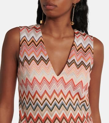 Vestido corto de mezcla de algodón en zigzag | Missoni