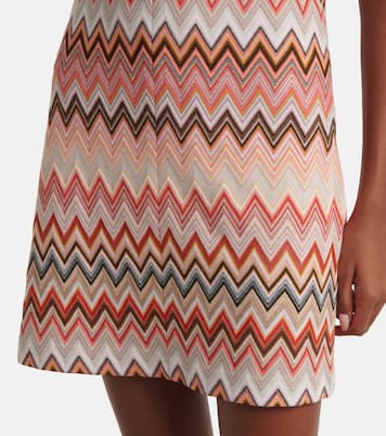 Vestido corto de mezcla de algodón en zigzag | Missoni