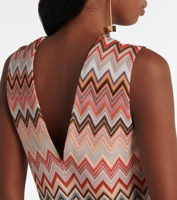 Vestido corto de mezcla de algodón en zigzag | Missoni