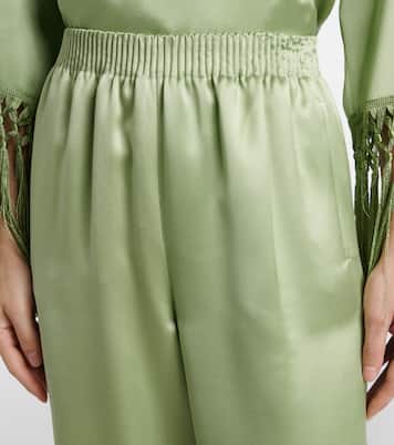 Pantaloni a gamba larga in duchesse di seta | Valentino