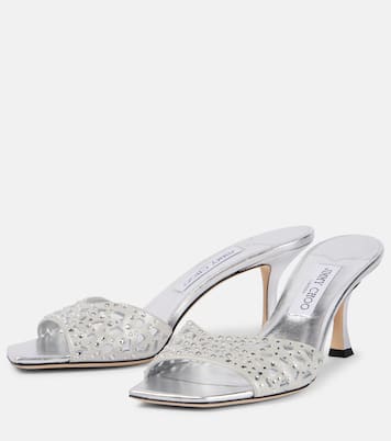 Skye 70 embellished satin mules | Jimmy Choo