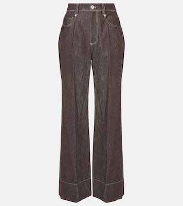 Jeans a gamba larga e vita media | Brunello Cucinelli