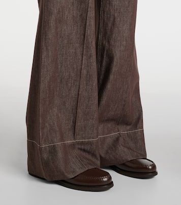 Jeans a gamba larga e vita media | Brunello Cucinelli