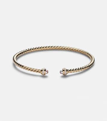 Pulsera Cablespira® Flex de oro de 18 ct con perlas y diamantes | David Yurman