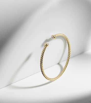 Pulsera Cablespira® Flex de oro de 18 ct con perlas y diamantes | David Yurman