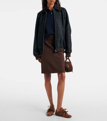 Plaid virgin wool twill blouson jacket  | Miu Miu