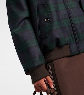 Plaid virgin wool twill blouson jacket  | Miu Miu